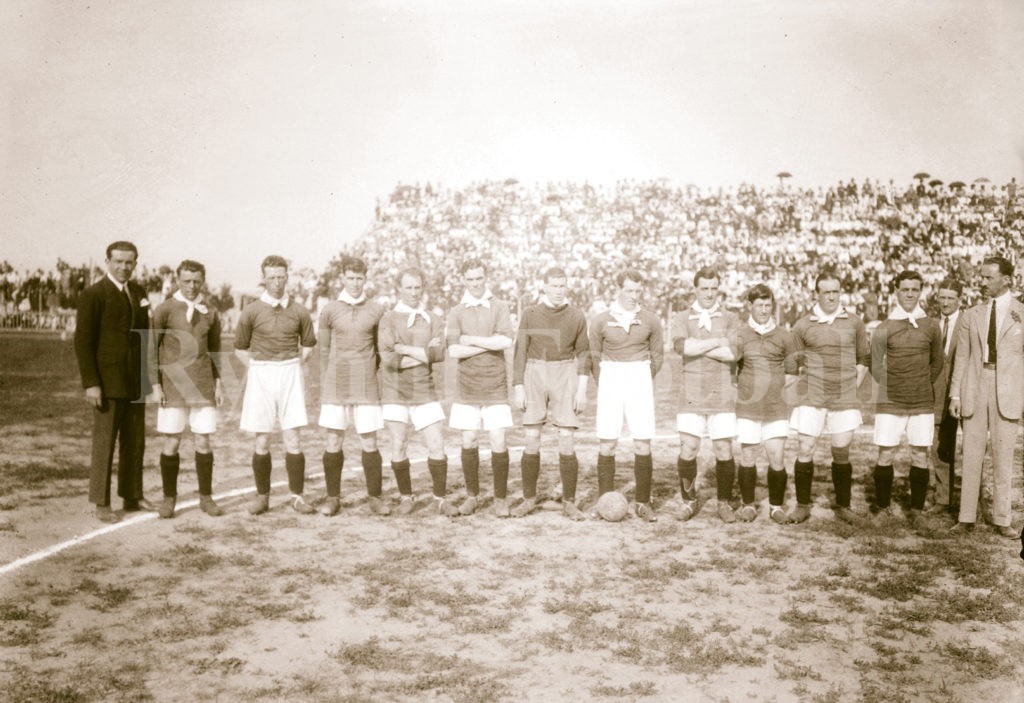 Liverpool's 1922 Tour. Lining up in Milan v Burnley